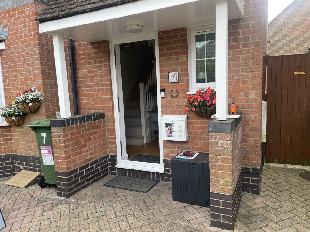 Front door with porch